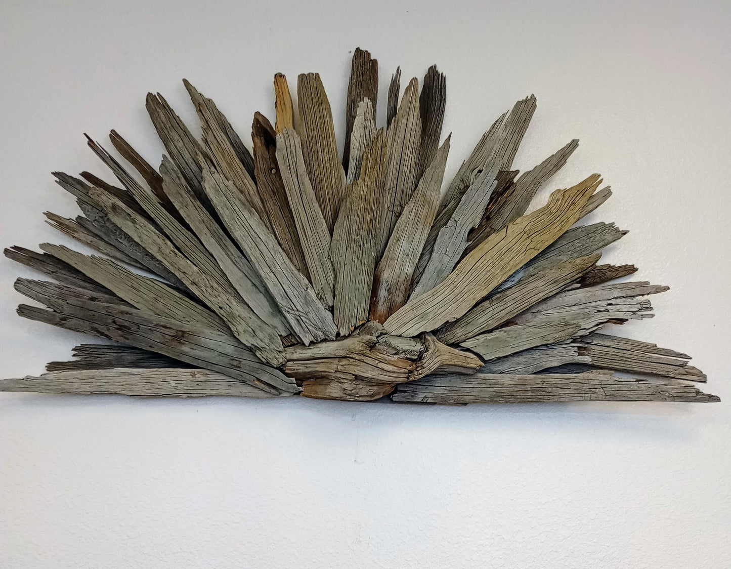 Wood Sun Wall Sculpture