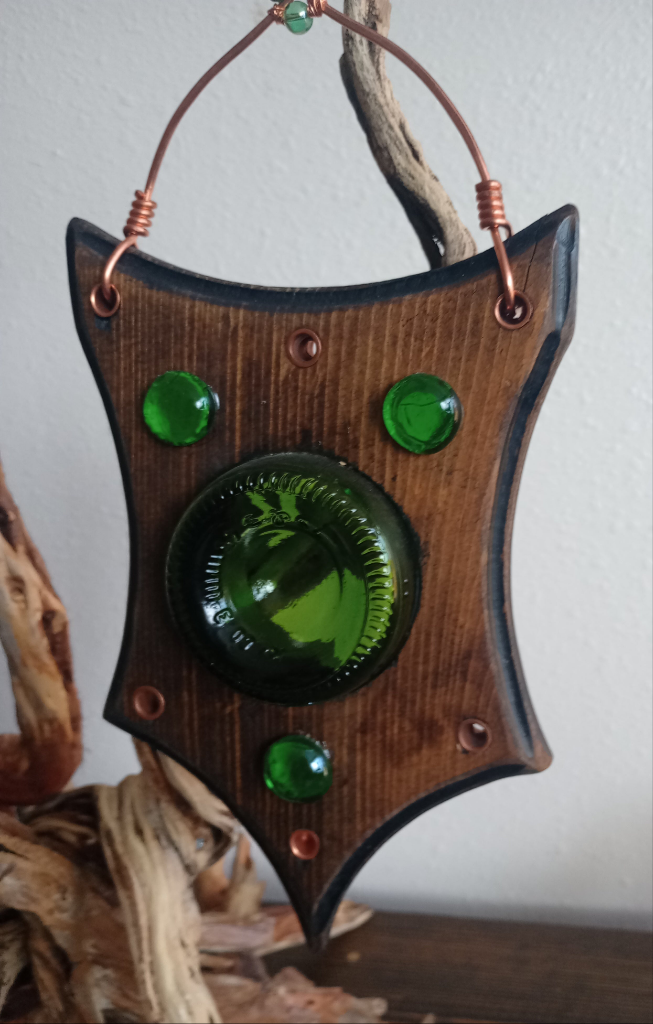 Recycled Green Glass Hanging  Gardens Accent