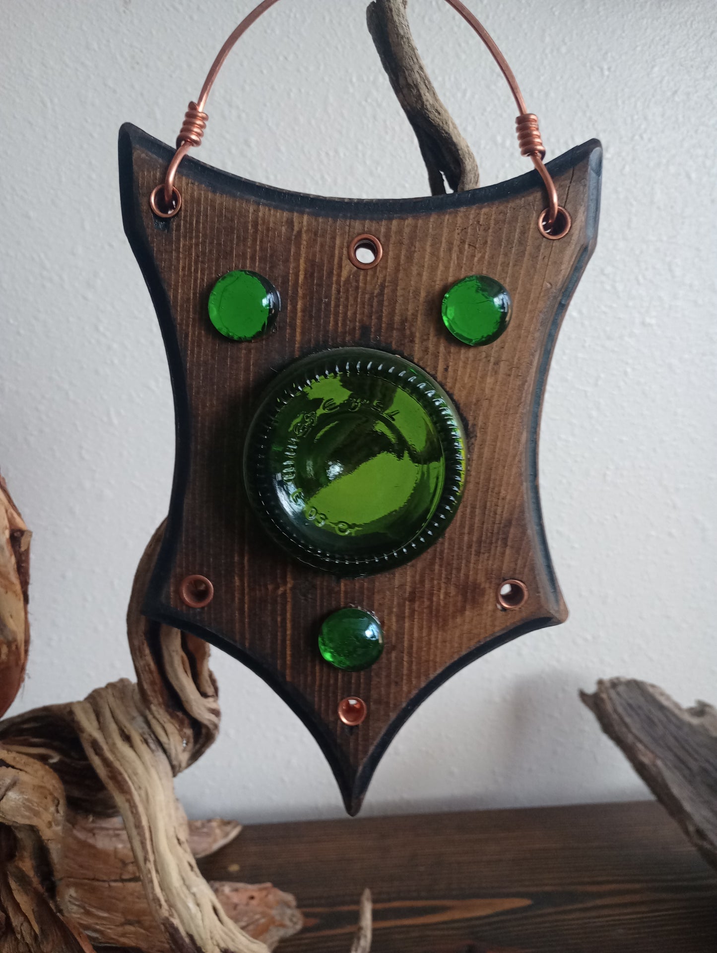 Recycled Green Glass Hanging  Gardens Accent