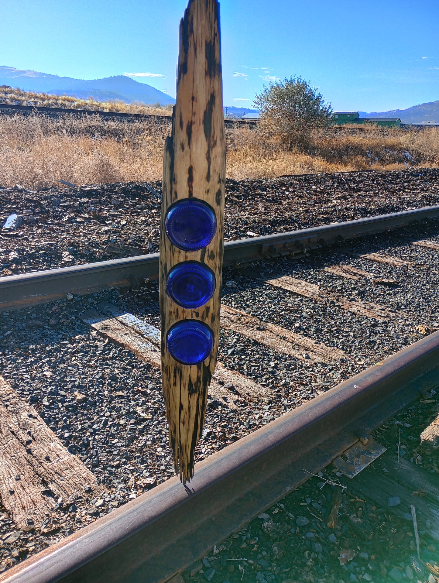 Wood & Glass Garden Accent