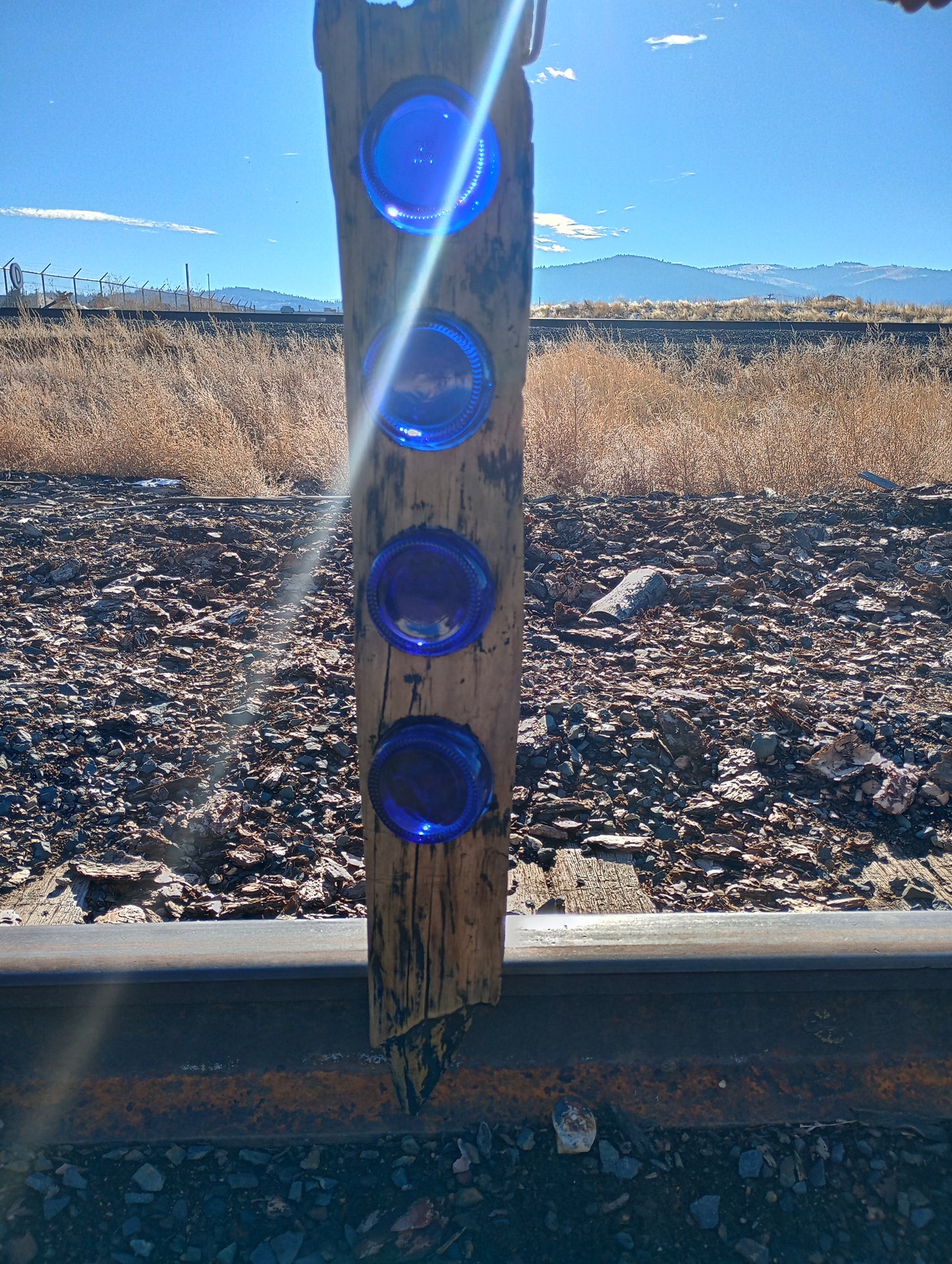 Blue Glass Garden Accent