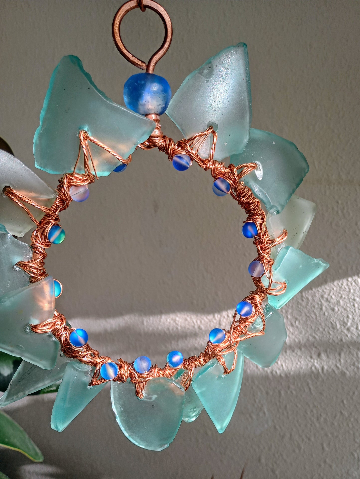 Artisan Sunflower Glass Suncatcher