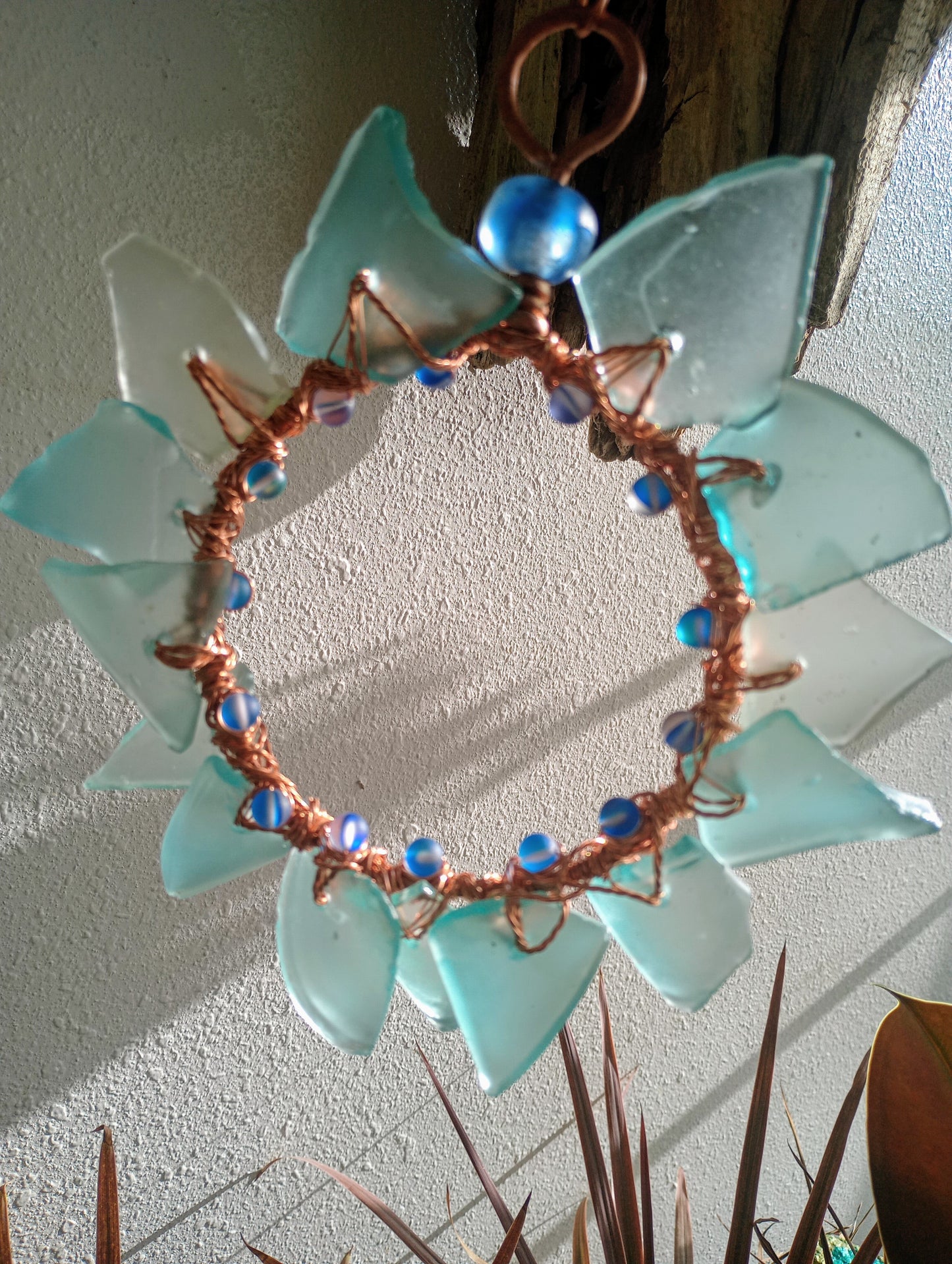 Artisan Sunflower Glass Suncatcher