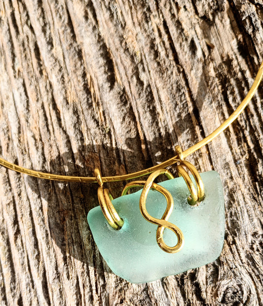 Sea Glass Brass Choker