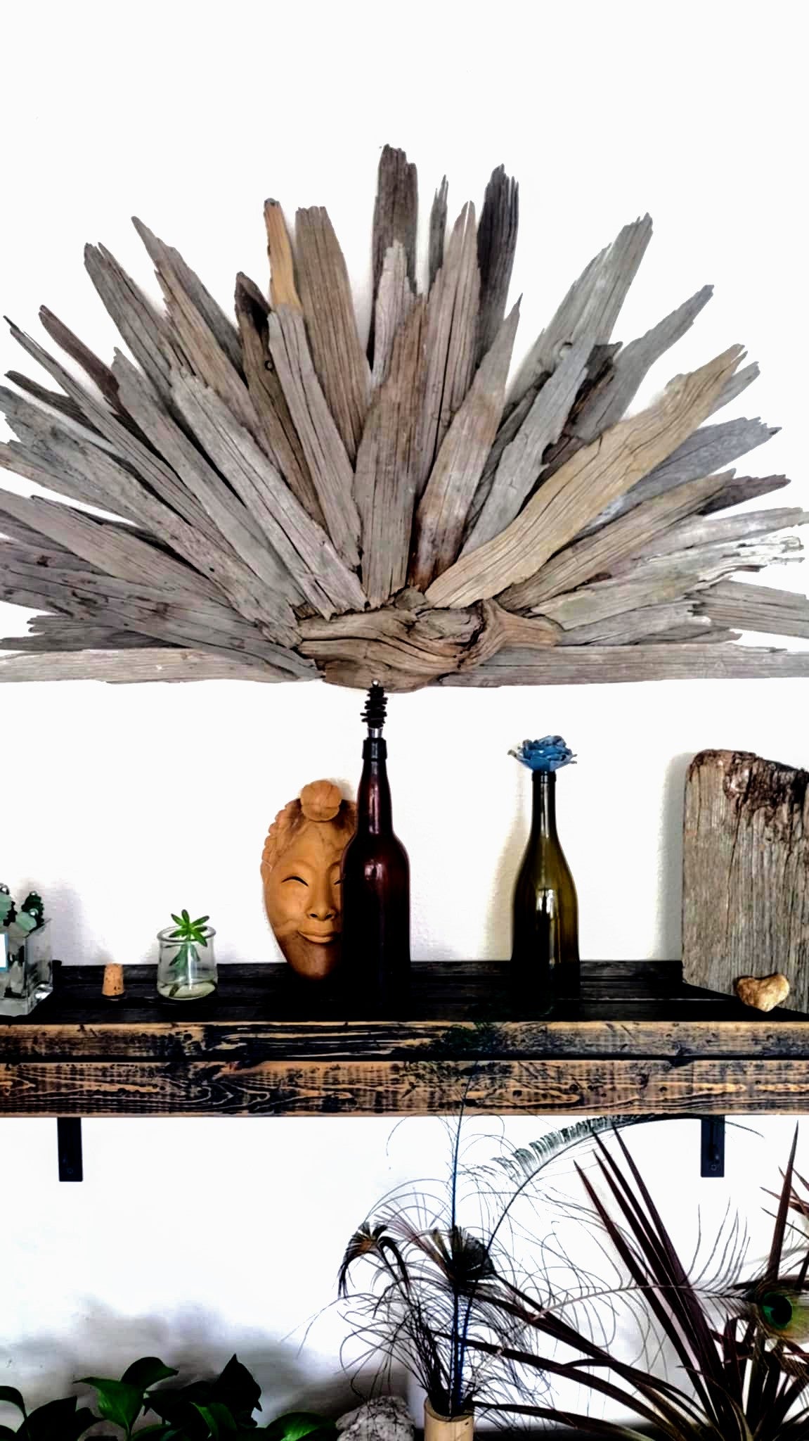 Wood Sun Wall Sculpture