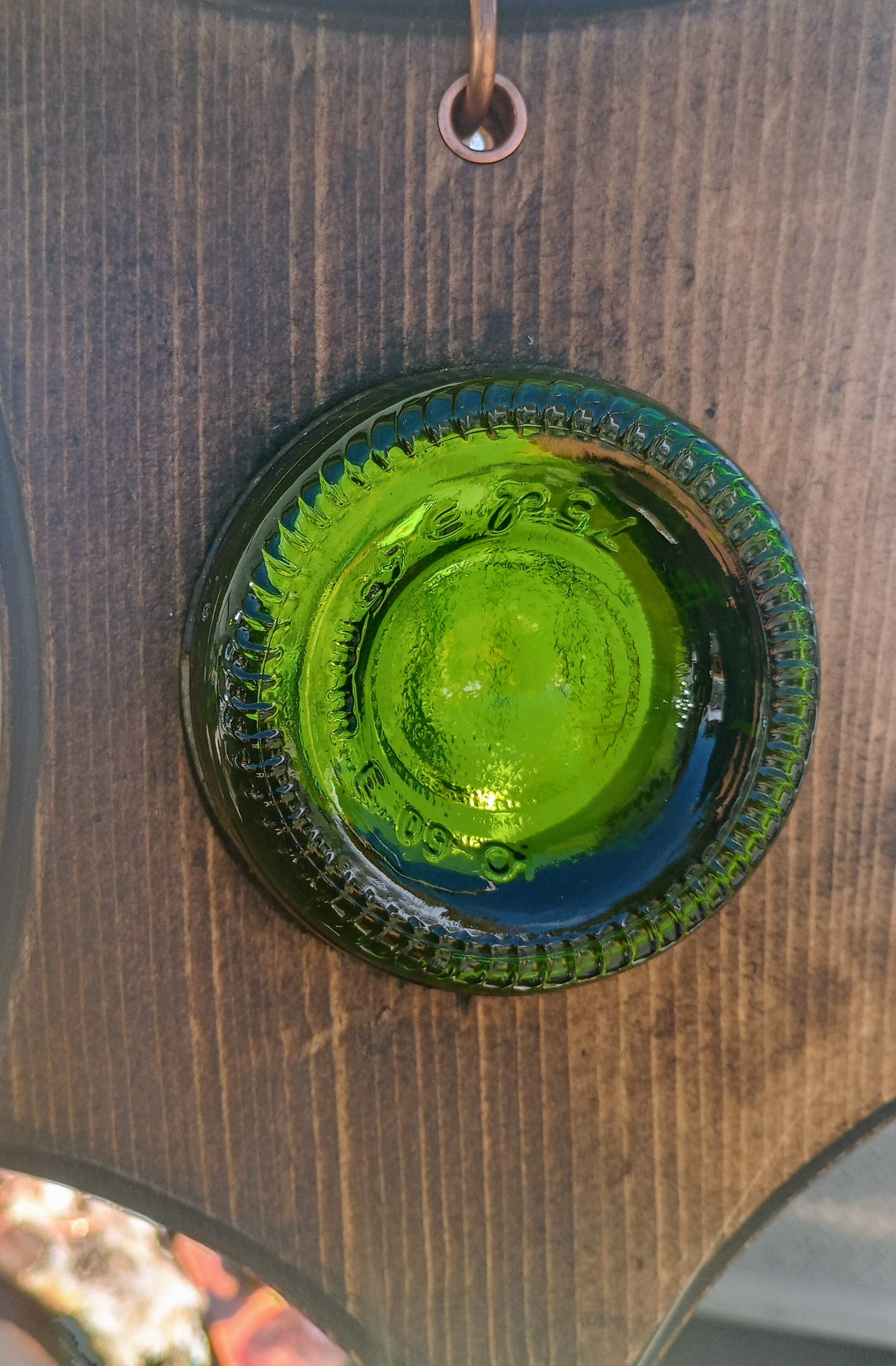 Recycled Green Glass Hanging  Gardens Accent