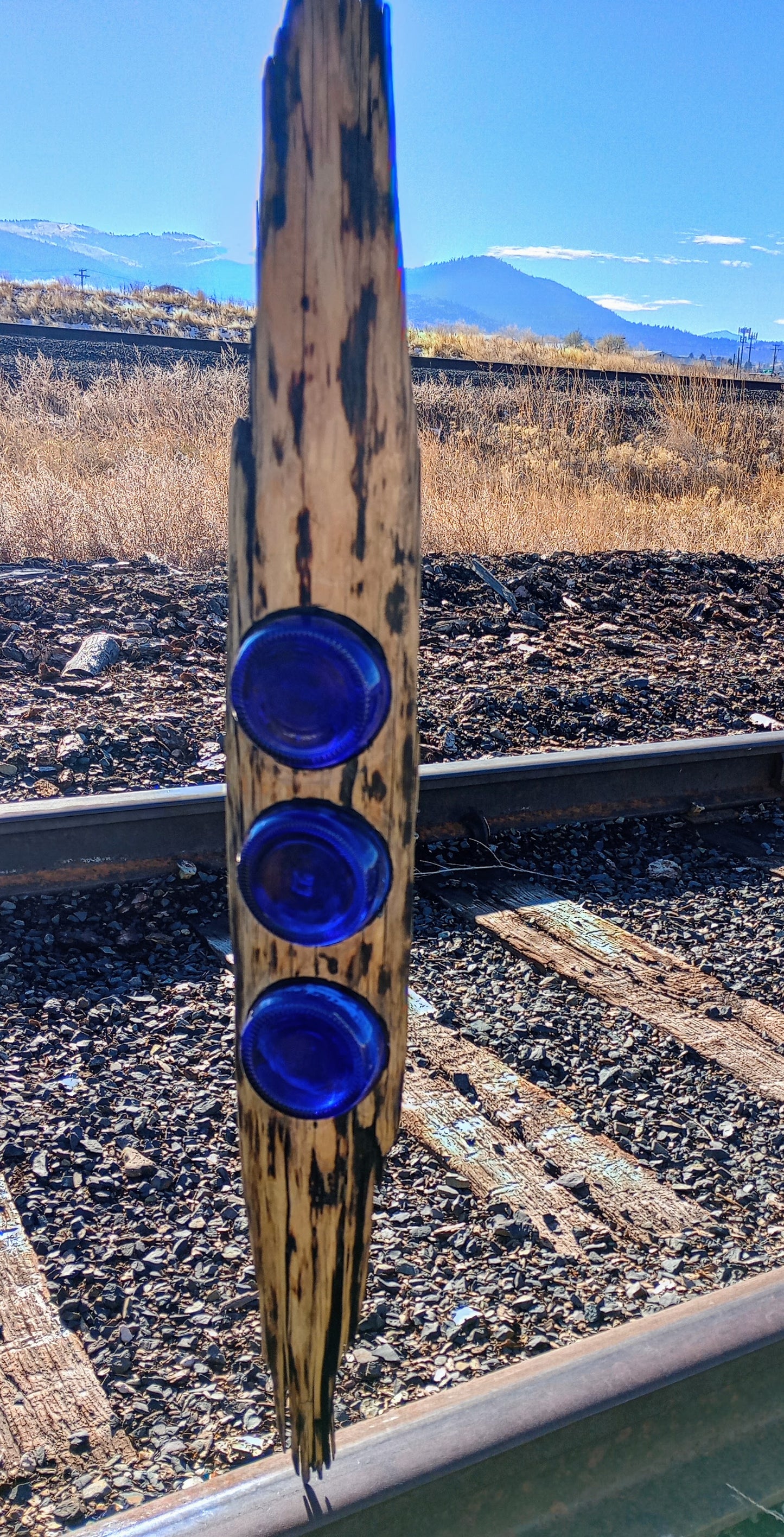 Blue Glass Garden Accent