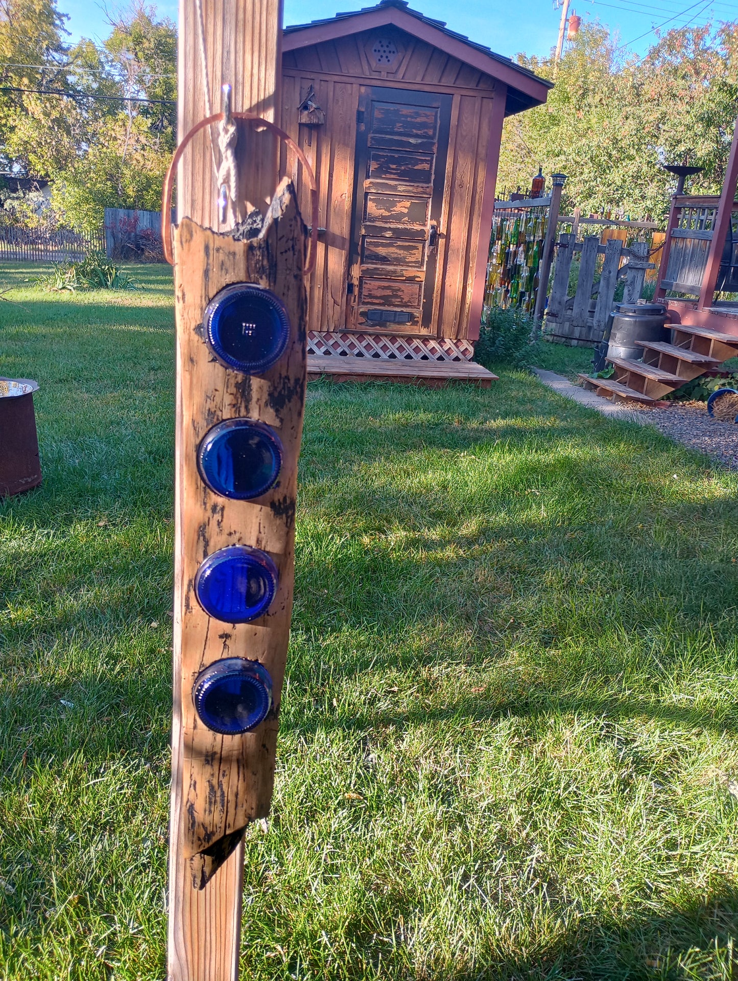 Wood & Glass Garden Accent