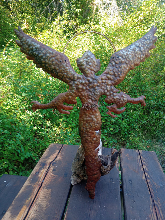 Metal Angel Wall Sculpture "Angel Elizabeth"