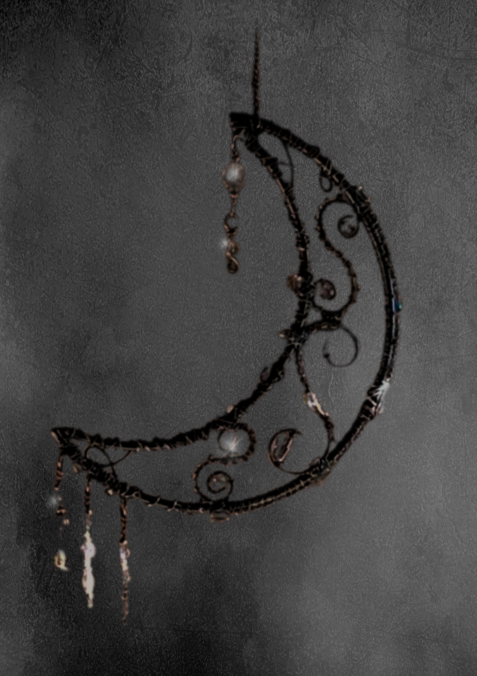 Artisan Silver Moon Crystal Suncatcher – Celestial Window Decor