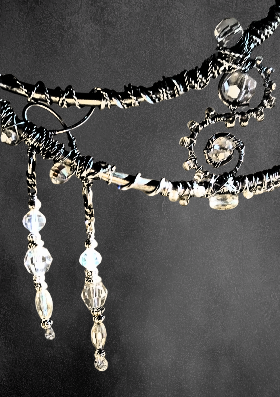 Artisan Silver Moon Crystal Suncatcher – Celestial Window Decor