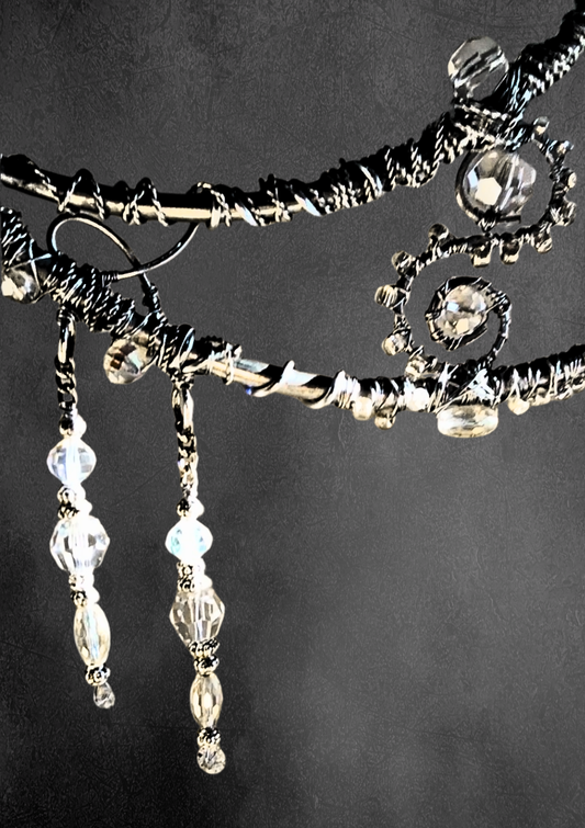 Artisan Silver Moon Crystal Suncatcher – Celestial Window Decor